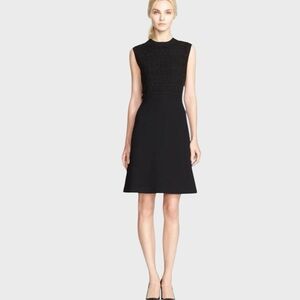 Tory Burch Roberta Crochet Inset Ponte Knit Dress Womens S Cocktail Preppy